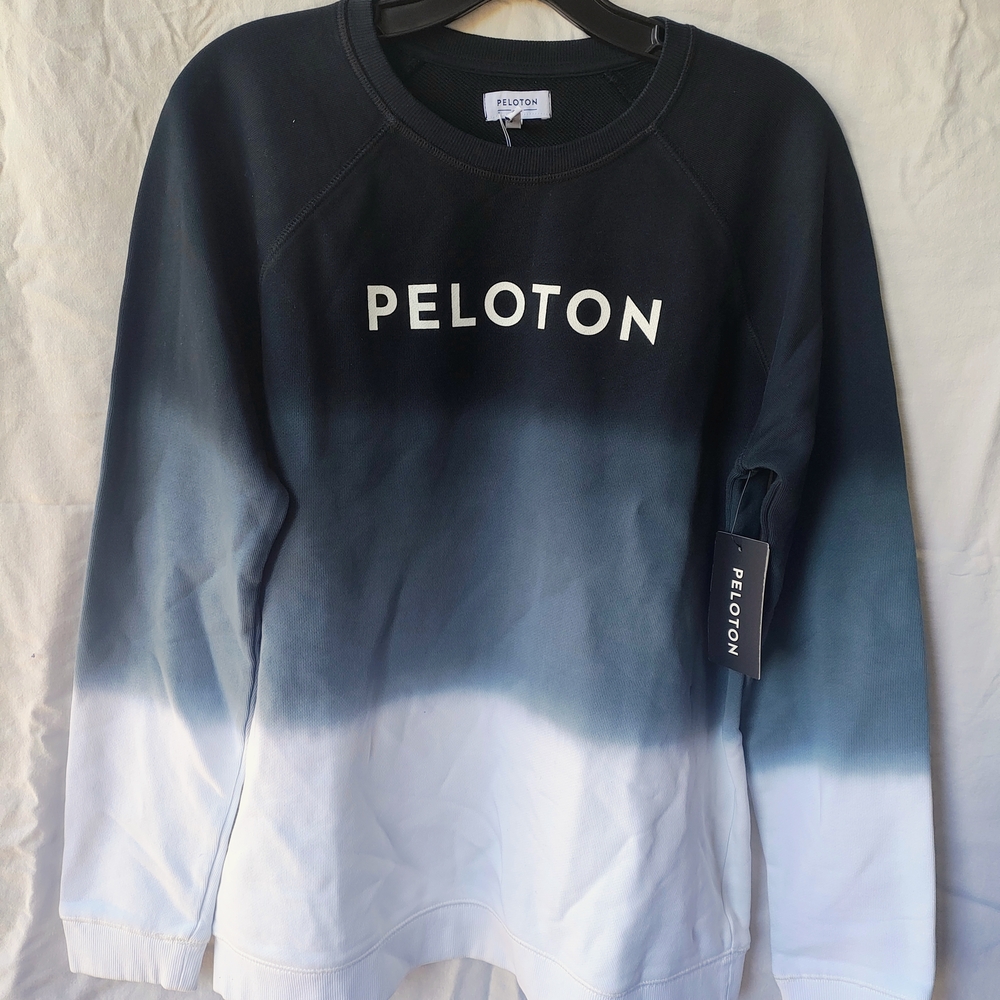 Peloton Men's Gradient Black and White Crewneck Sweater